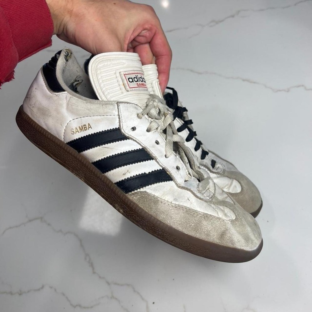 Adidas Samba Classic Mens White Black Gum Sole Sneakers 772109 Size 9